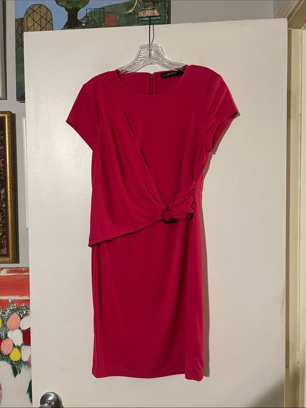 Ralph Lauren cap sleeve sheath dress. Hidden back zipper